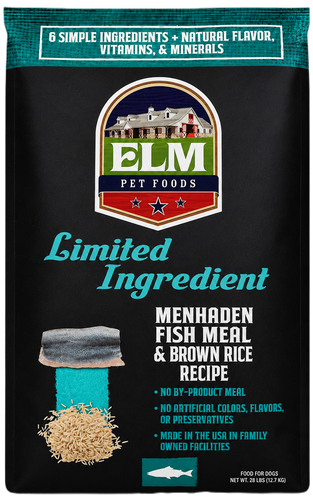 ELM Pet Food Limited Ingredient Menhaden Fish Meal & Brown Rice Recipe Food for Dogs