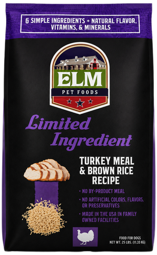 ELM Pet Food Limited Ingredient Turkey Meal & Brown Rice Recipe Food for Dogs