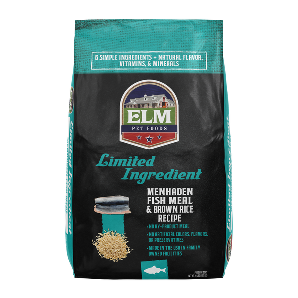 ELM Pet Food Limited Ingredient Menhaden Fish Meal & Brown Rice Recipe Food for Dogs