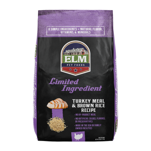 ELM Pet Food Limited Ingredient Turkey Meal & Brown Rice Recipe Food for Dogs